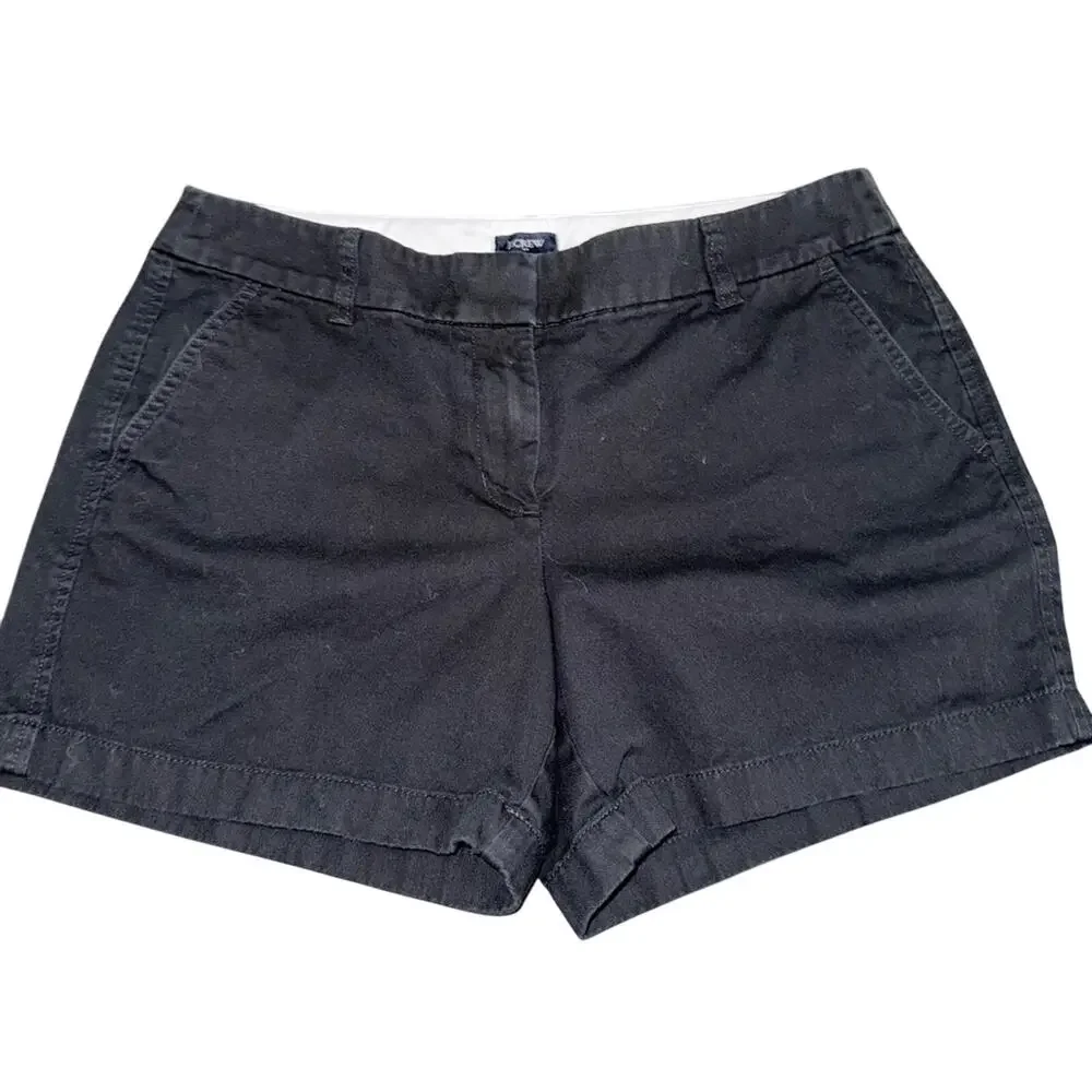 UEC J. CREW 100% COTTON CHINO 4.5” INSEAM BLACK SHORTS SZ 8